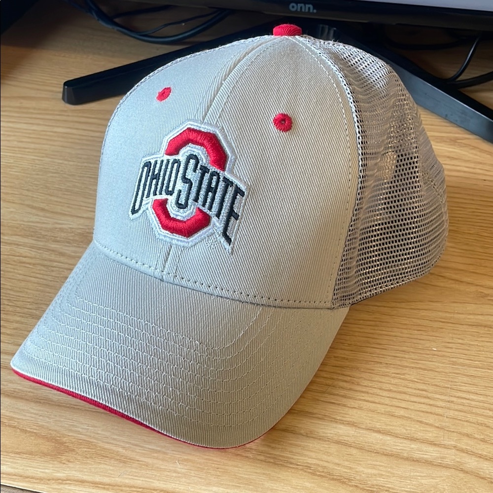 Gray and Red Ohio State Cap